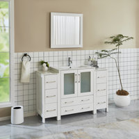 Wade Logan® Arroyos Solid Wood Freestanding Bathroom Cabinet & Reviews ...